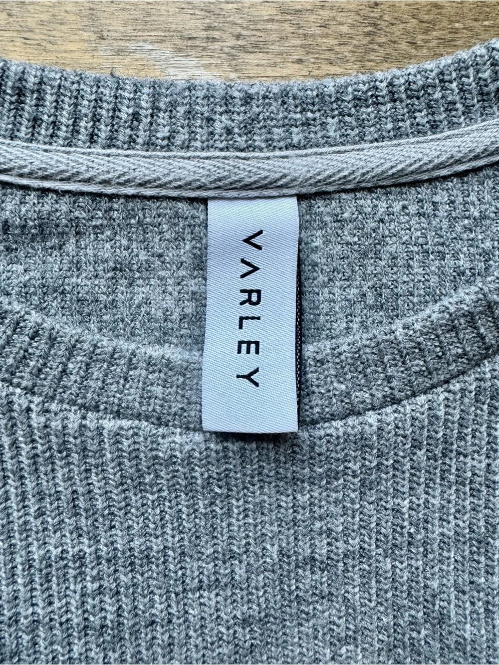 Varley Women’s Gray Ribbed Crewneck Sweater